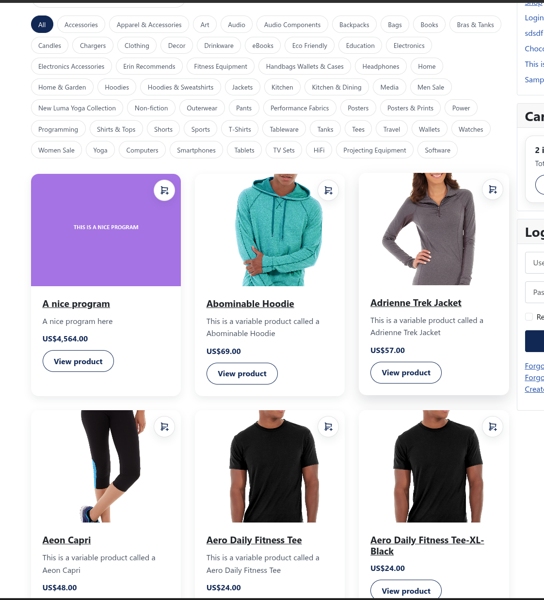Category page