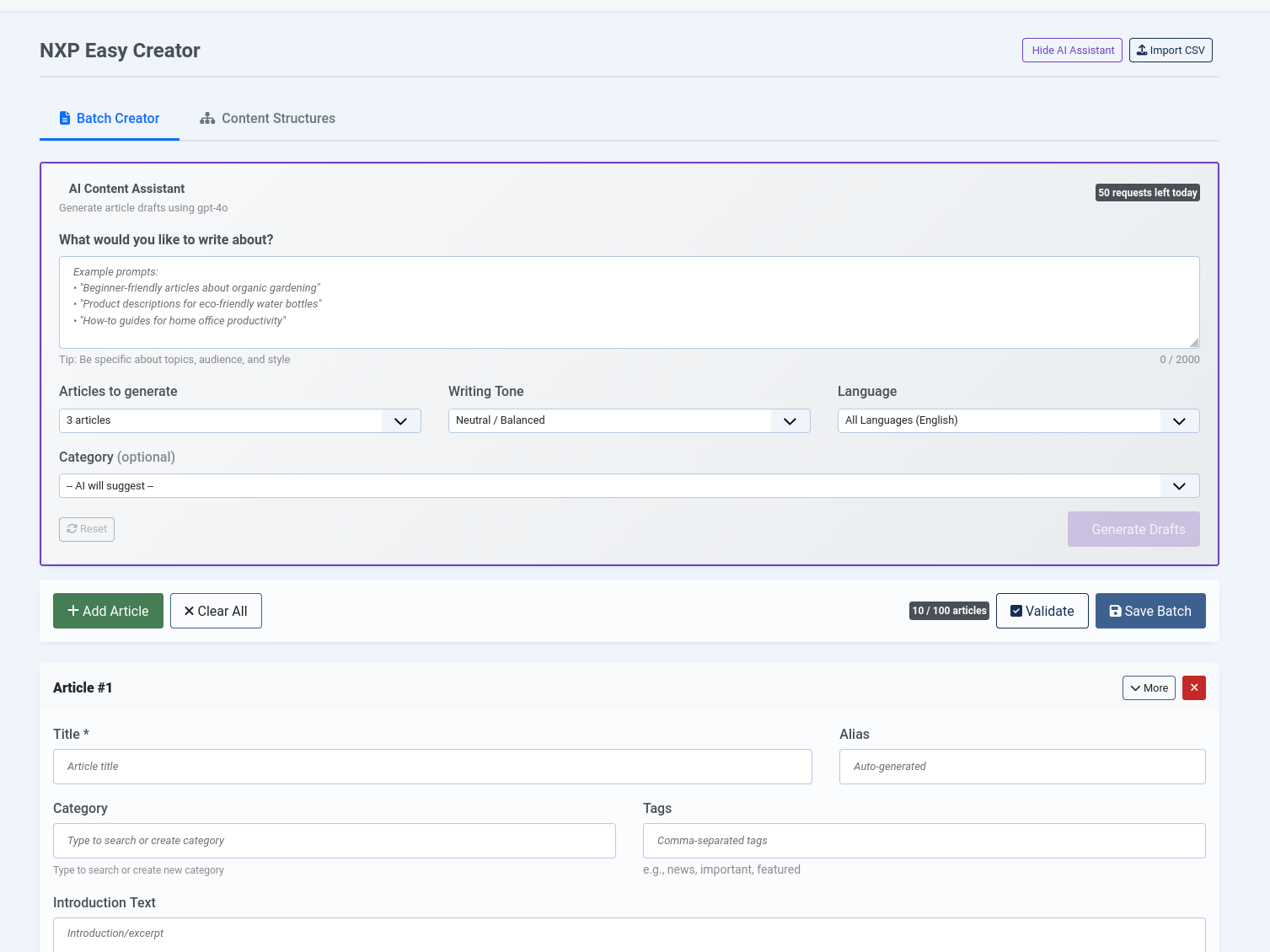 AI content assistant